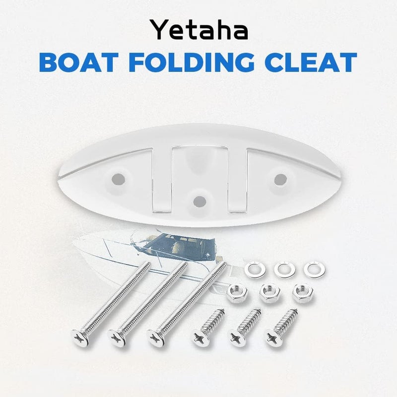 Yetaha Boat Folding Cleat, 4 Pack Flip Up Dock Mooring Cleat Marine Deck Rope Cleat Accessories with Mounting Screws for Boat Kayak, 5.12inch - Image 5